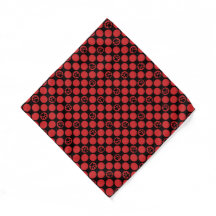 Dog Bandana - red polka dots with paws