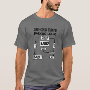 Dog Barking Logic, Dog Gift, Funny Curly-Coated Re T-Shirt