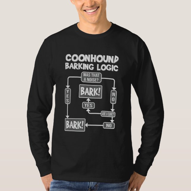 Dog Barking Logic, funny dog gift idea, Funny Coon T-Shirt (Front)
