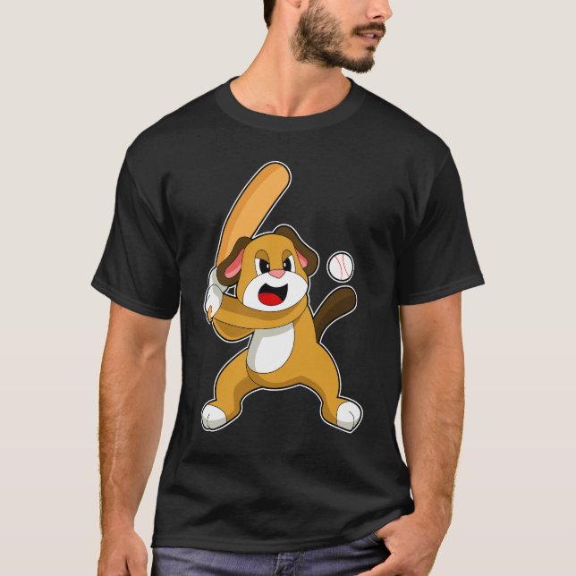 Dog Baseball Baseball bat T-Shirt (Front)