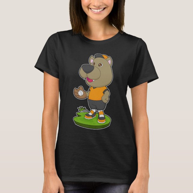Dog Baseball Baseball glove T-Shirt (Front)
