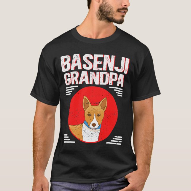 Dog Basenji Mens Basenji Grandpa Dog Owner Basenji T-Shirt (Front)