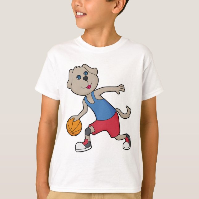 Dog Basketball player Basketball T-Shirt (Front)