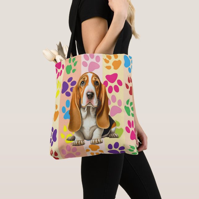 Dog, Basset Hound Tote Bag (Close Up)