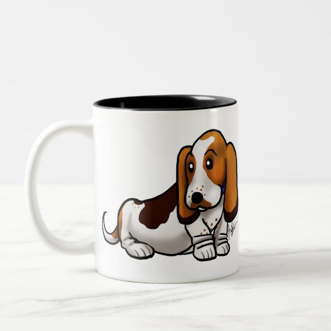 Dog - Basset Hound Two-Tone Coffee Mug (Left)