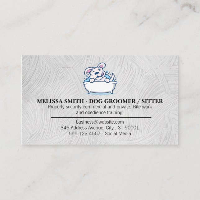 Dog Bath Icon Business Card (Back)
