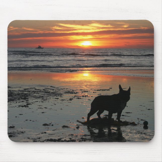 Dog Beach Sunset Mouse Pad (Front)