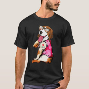 Dog Beagle I Love Dad Tattoo Fathers Day T-Shirt