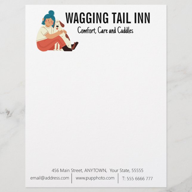 Dog Bed and Breakfast Business Custom  Letterhead (Front)
