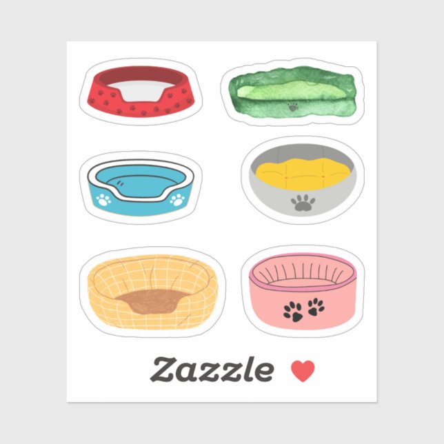 Dog Bed Stickers (Sheet)
