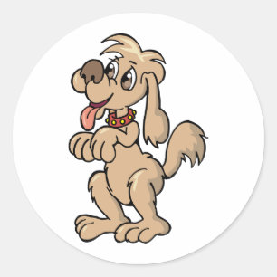 Dog Begging Classic Round Sticker