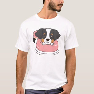 Dog Berner Sennen Flamingo Swim Ring Summer T-Shirt
