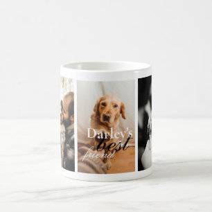 Dog Best Friend Cute 3 Photo Family Name Coffee Mug