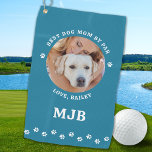 DOG Best MOM By Par Personalized Pet Photo  Golf Towel<br><div class="desc">Best Mom By Par ... Two of your favourite things , golf and your dog ! Now you can take your best friend with you as you play 18 holes . Surprise the Dog Mom and Golf Lover with these super cute dog photo custom golf towels and matching golf accessories...</div>