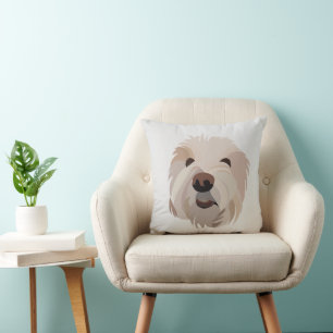 Dog Bichon Frise  Throw Pillow