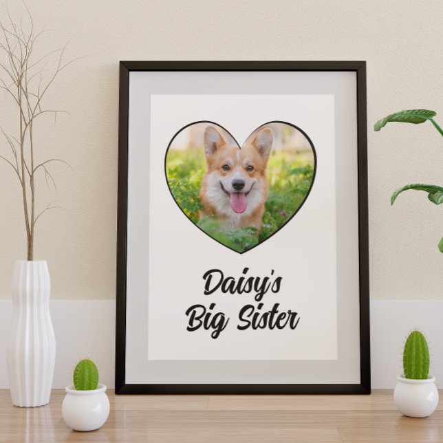 Dog big sister personalized photo poster (Creator Uploaded)