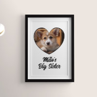 Dog big sister photo personalized