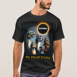 Dog Bigfoot Eclipse Gles Total Solar Eclipse 2024 T-Shirt