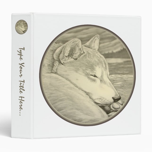 Dog Binder Custom Shiba Inu Dog Photo Album Binder (Front/Spine)