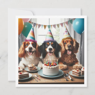 Dog birthday card, Dog Party, Dog birthday Invitation