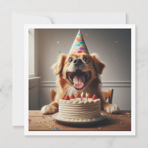Dog birthday card, Dog Party, Dog birthday  Invitation