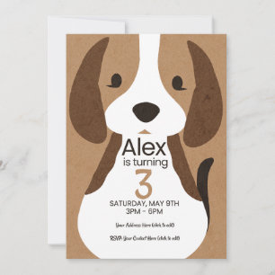 Dog Birthday Invitation   Editable Name & Age