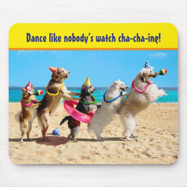Dog Birthday Party Conga Line Mouse Pad (Front)