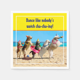 Dog Birthday Party Conga Line Napkin