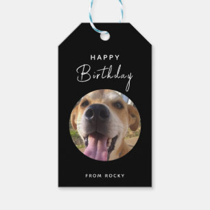 Dog Birthday Party Custom Pet Photo Gift Tags