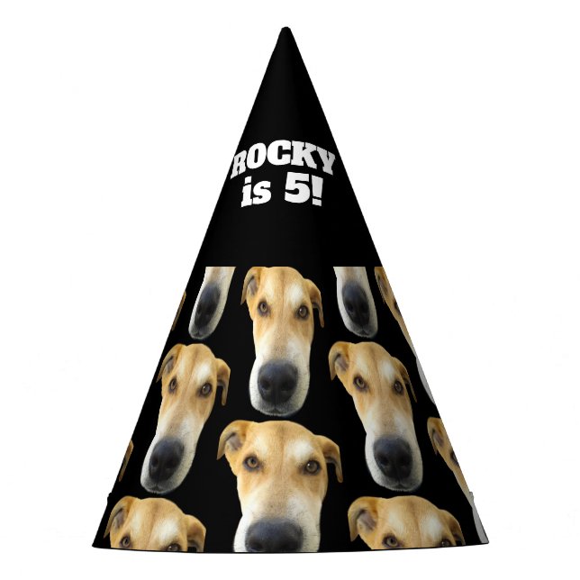 Dog Birthday Party Custom Pet Photo Party Hat (Front)