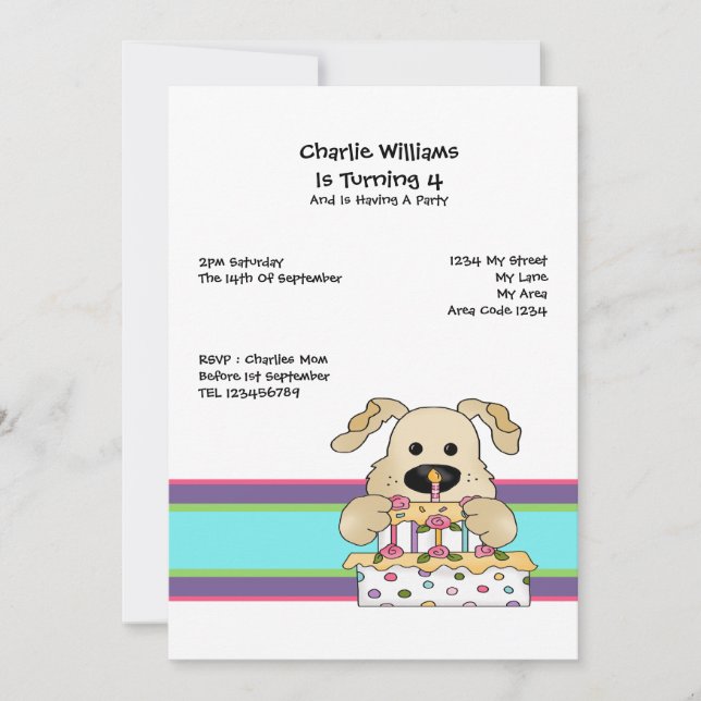 Dog Birthday Party Invitation (Front)