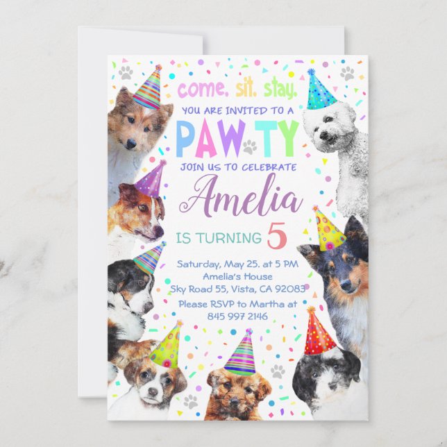 Dog Birthday Party Invitation (Front)