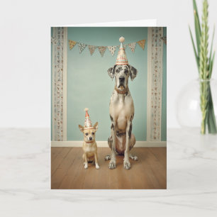 Dog Birthday Party Portrait Duo Card