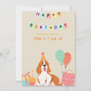 dog birthday personalized invitation