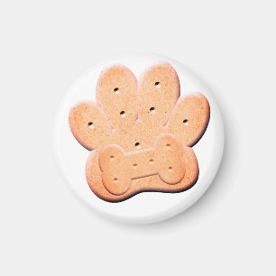 Dog Biscuit Pawprint and Bone Art Magnet