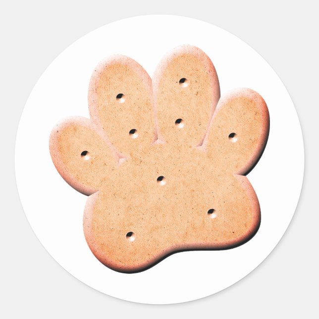 Dog Biscuit Pawprint Art Classic Round Sticker (Front)