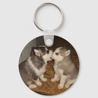 dog biting dogs mouth keychain