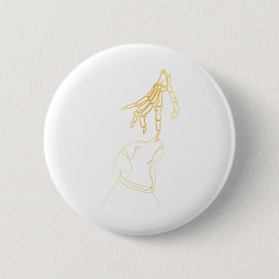 Dog Black Lover Skeleton Hand Funny Halloween 2023 2 Inch Round Button