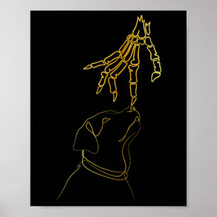 Dog Black Lover Skeleton Hand Funny Halloween Poster