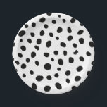 Dog Black Spot Dalmatian Birthday Paper Plate<br><div class="desc">Dog birthday party plates with black Dalmatian spots.</div>