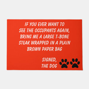 Dog Blackmail Burnt Orange Doormat