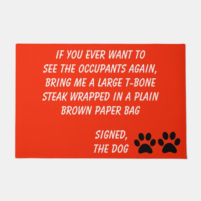 Dog Blackmail Burnt Orange Doormat (Front)