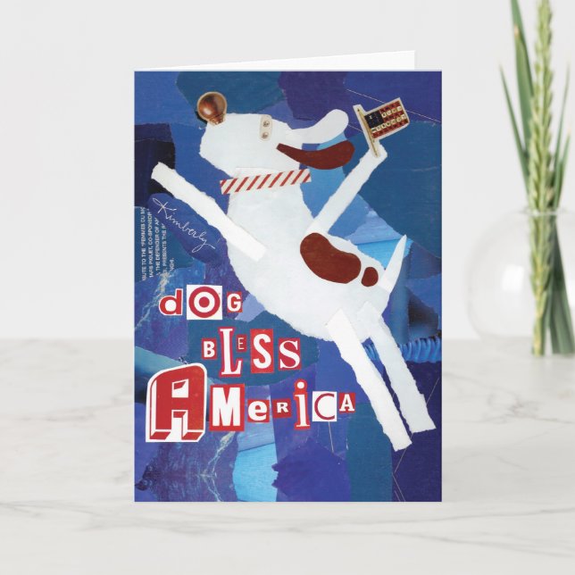 Dog Bless America Greeting Card (Front)