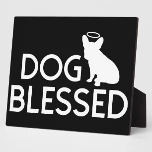 "Dog Blessed" French Bulldog Angel Plaque
