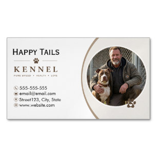 Dog Boarding, Daycare & Breeder   Custom Kennel Magnetic Business Card