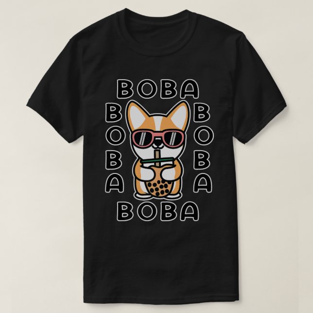 Dog Boba Tea Bubble Tea Anime Kawaii Premium  T-Shirt (Design Front)