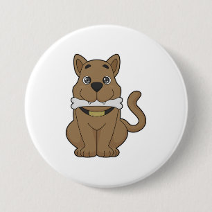 Dog Bone 3 Inch Round Button