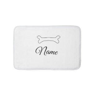Dog bone add dog name photo custom personalized bath mat