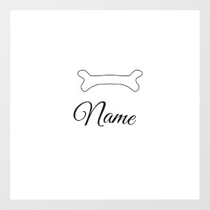 Dog bone add dog name photo custom personalized window cling