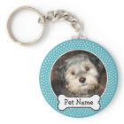 Dog Bone and Blue Polka Dot Pet Photo Frame